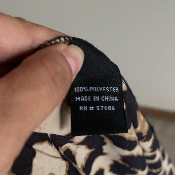 Leopard Print Strapless Smocked Hi-Lo Dress W/ Front Zipper Closure Womens Small - Picture 8 of 13